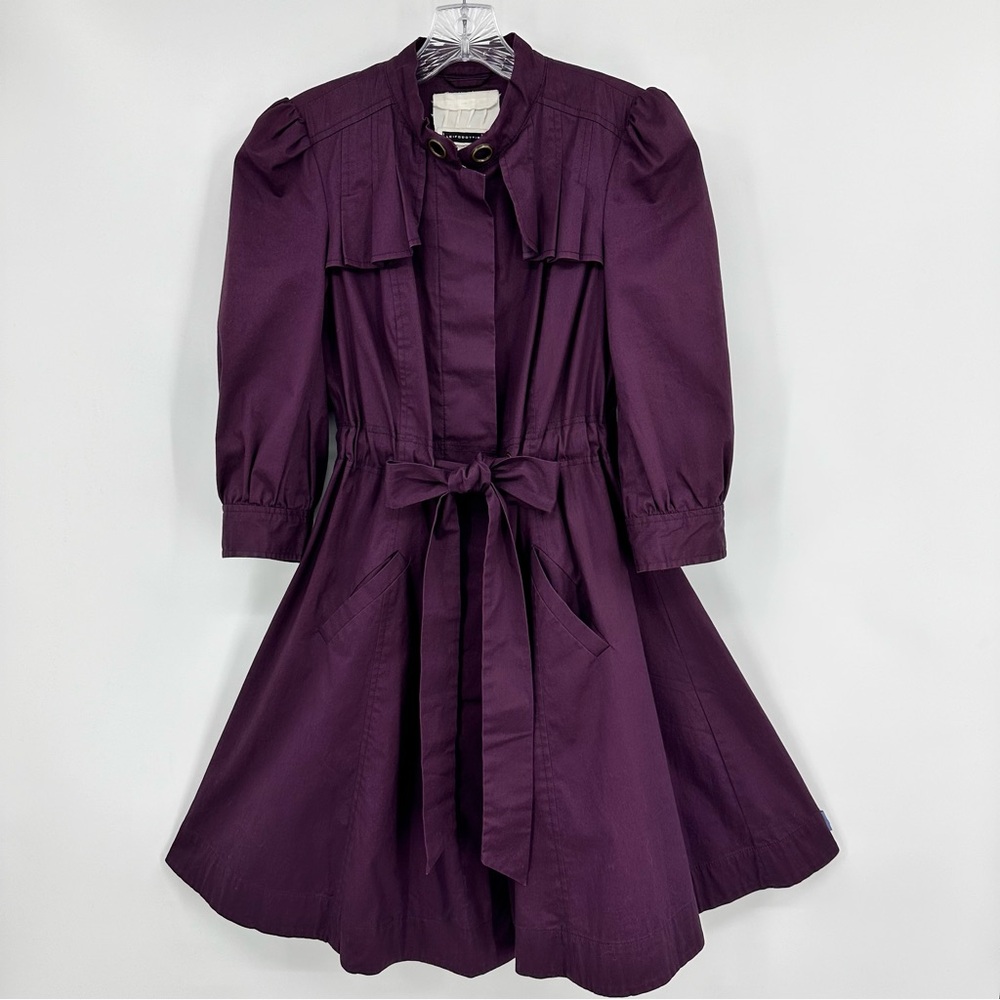 Anthropologie Liefsdottir Plum Perfect Trench Coat Purple Size 4